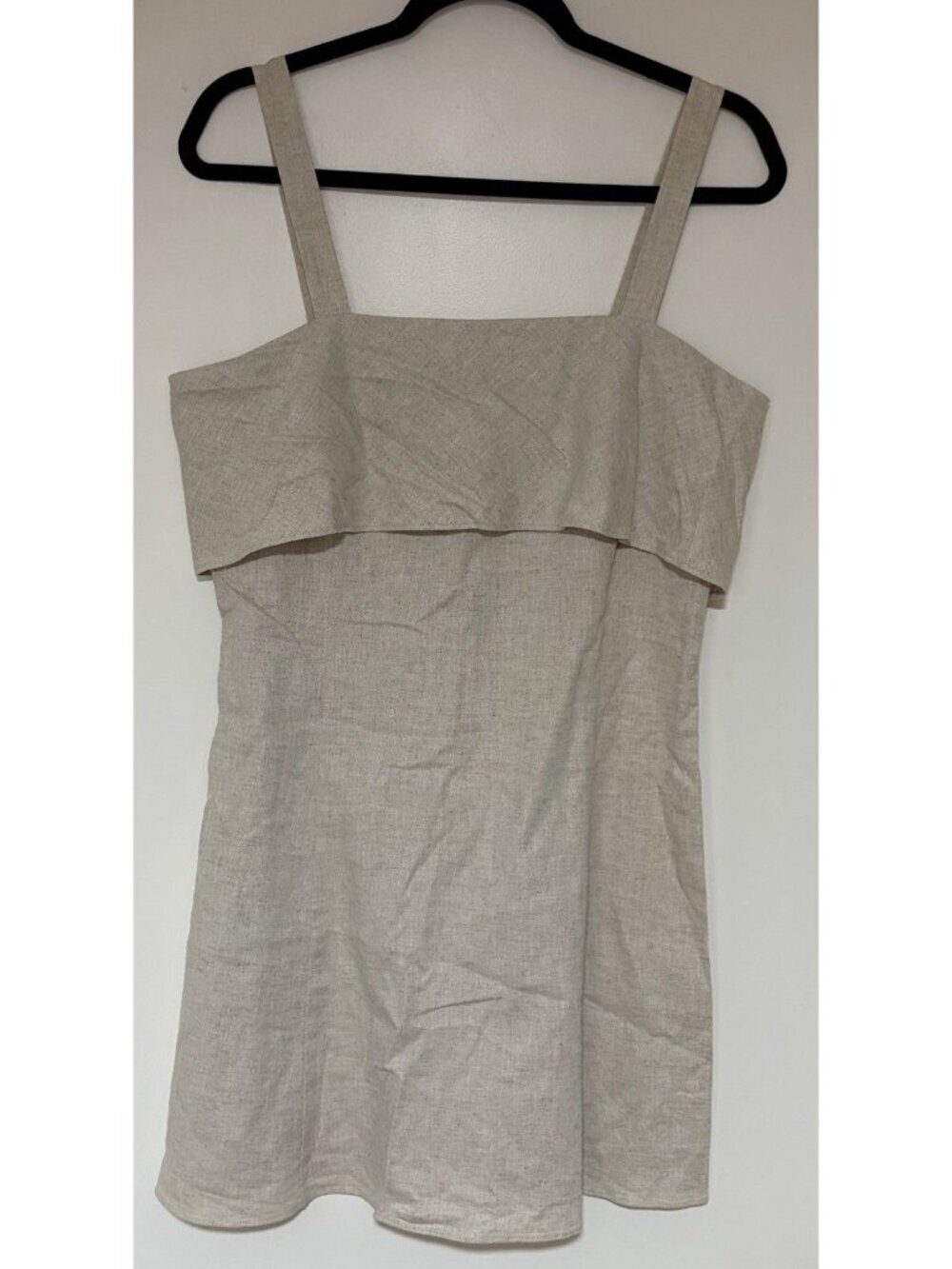 Banana Republic Linen Blend Ruffle Beige Sleeveless Women’s Dress Size 6 NWT